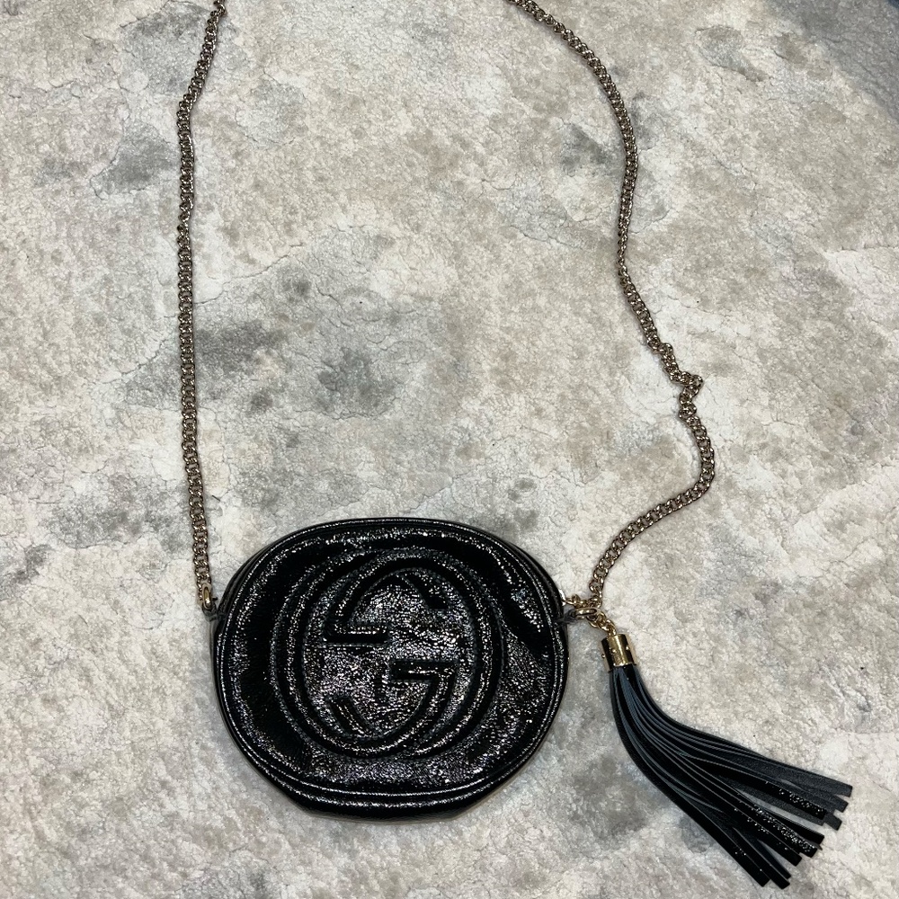 Gucci Soho Paten Leather Mini Chain Bag